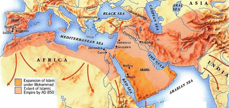 arab muslim conquest map