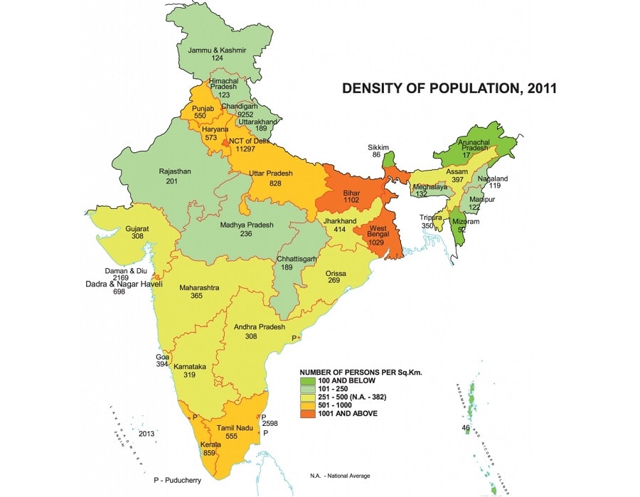 densely populated state in india 