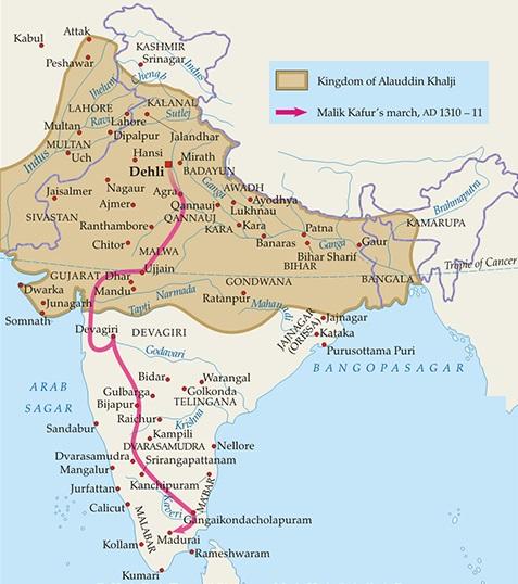 khilji dynasty alauddin khalji Malik Kafur  delhi sultanate