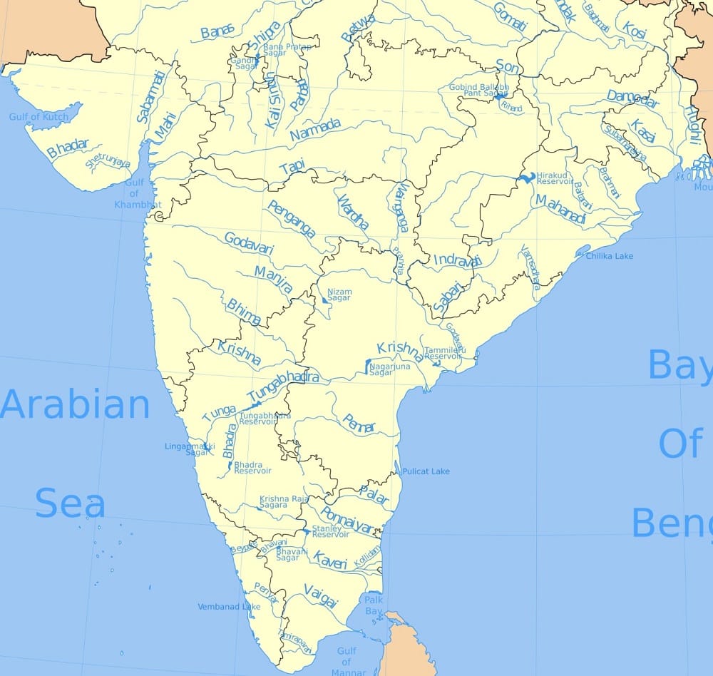 Peninsular Rivers Of India Map   1 4 