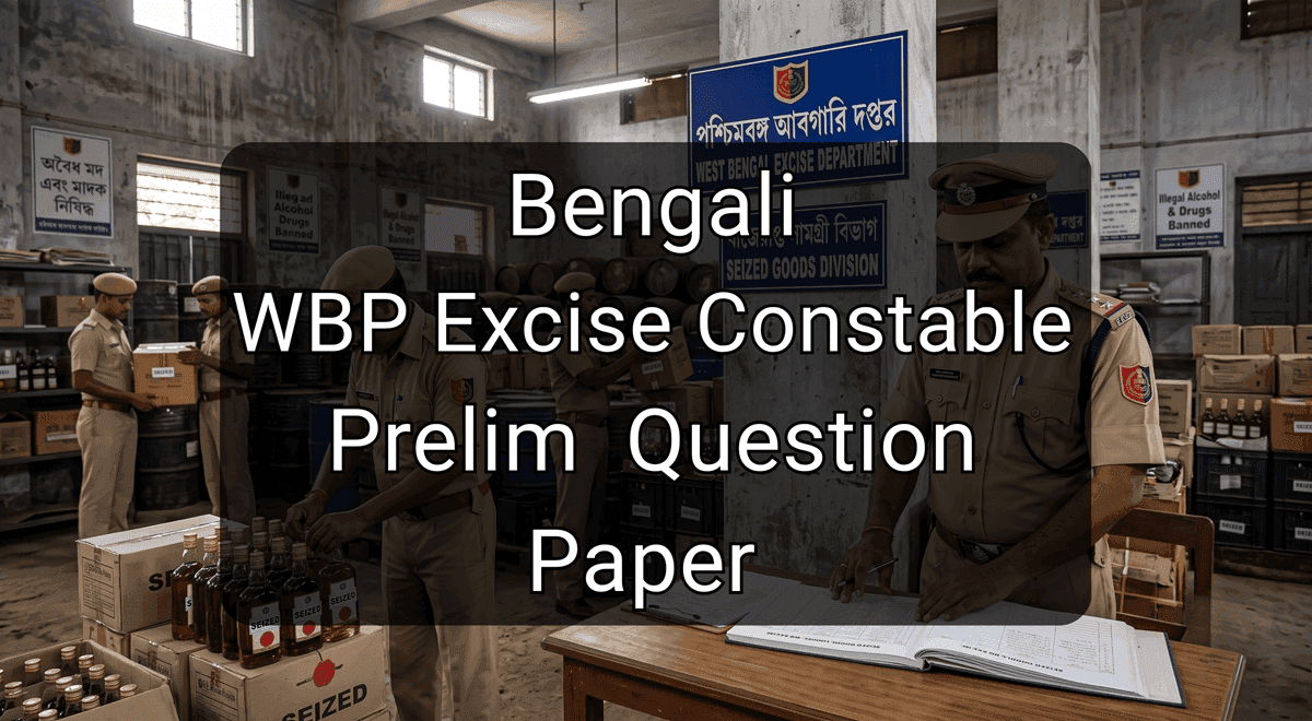 Bengali WBP Excise Constable Prelim Question Paper