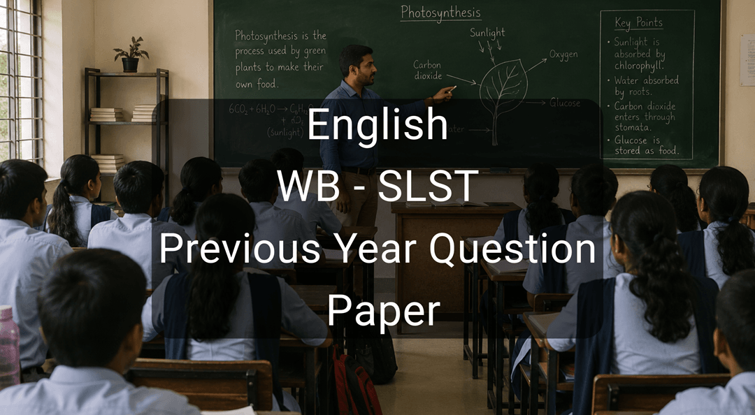 English WBSSC - SLST Previous year question paper