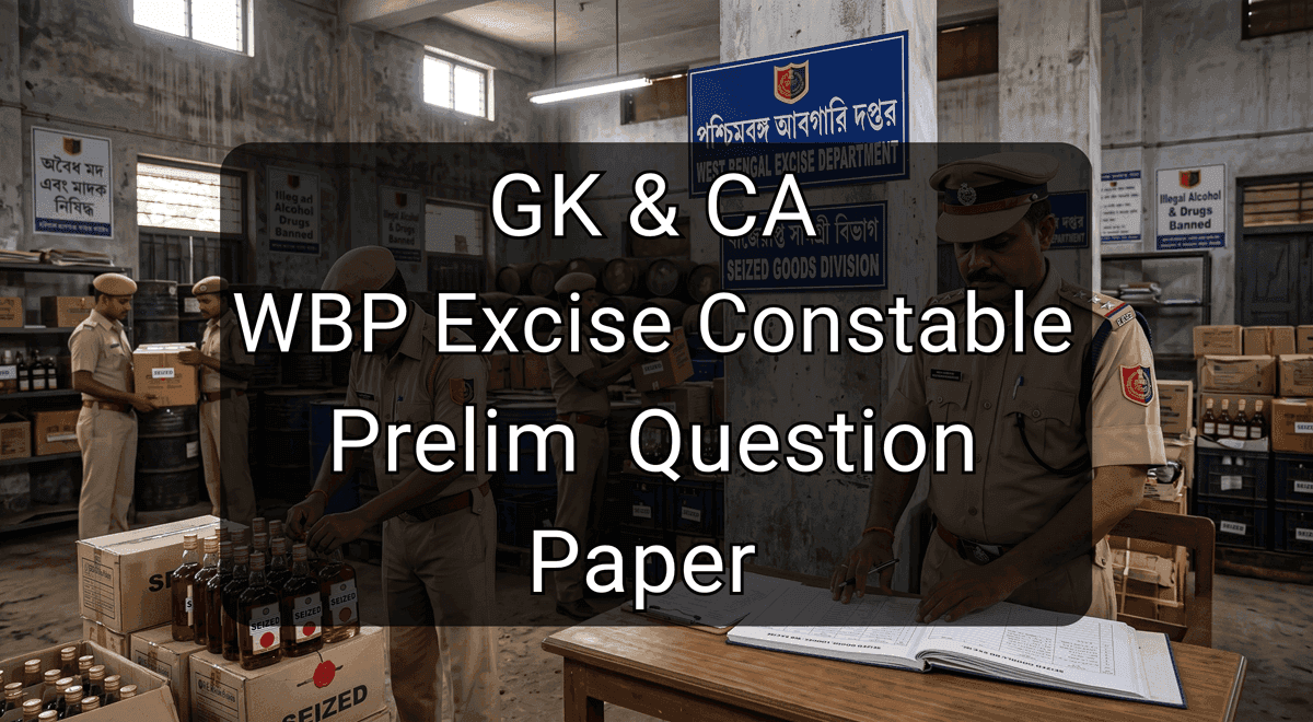 GK & CA WBP Excise Constable Prelim Question Paper