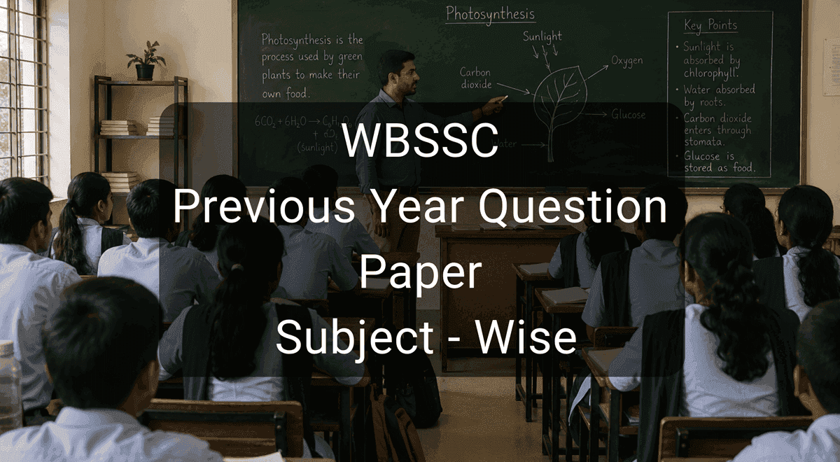 WBSSC Previous Year Question Paper Subject Wise