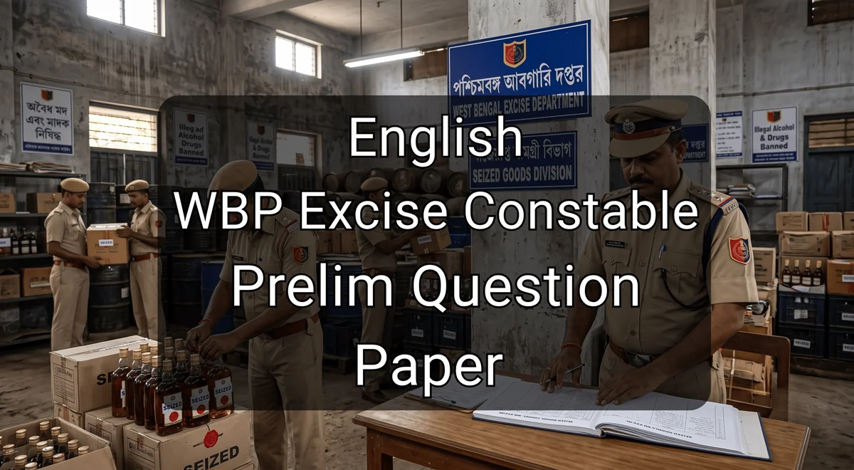 English WB Excise Constable Prelim 2013 Question Paper