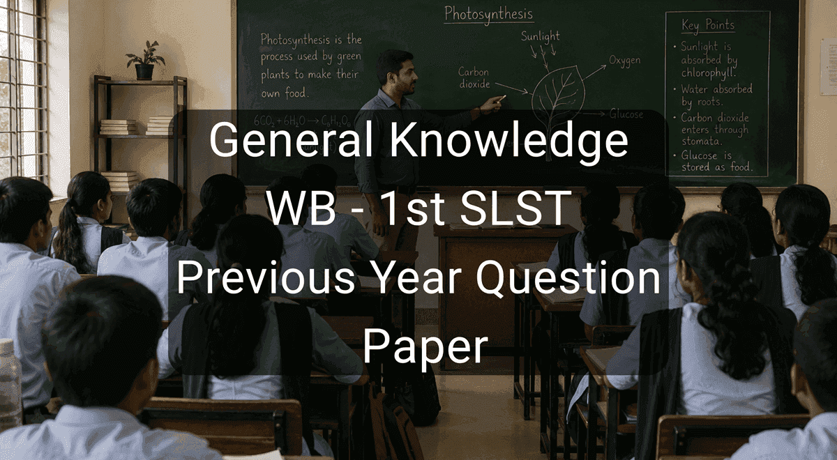 General Knowledge WB- 1st SLST (Group: C) Previous year question paper